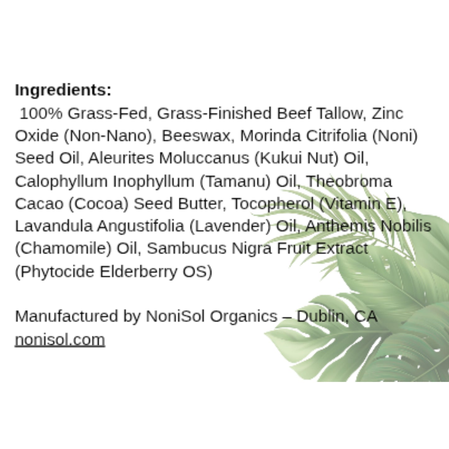 Tallow Noni Sun Balm 2oz (60ml)